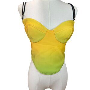 Sammy B Corset detail Top.  Green & Yellow ombre, evening, festival size…
